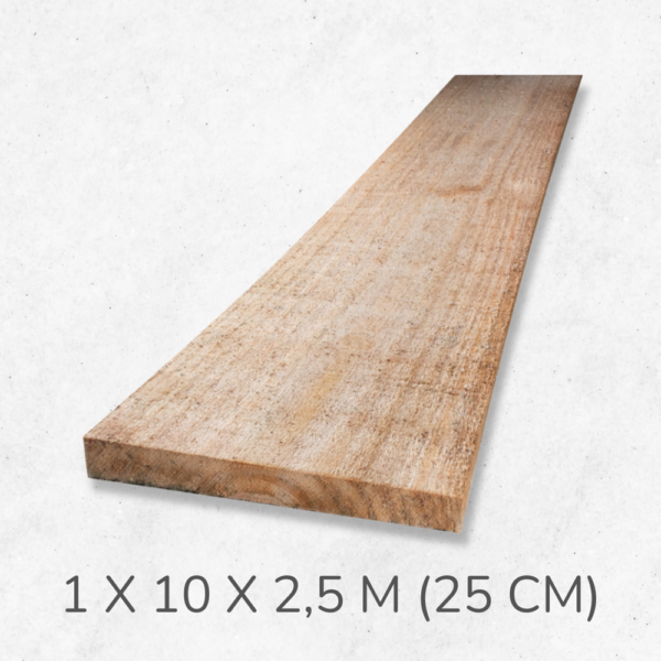 Tábua Pinus 1 x 10 – 2,5m – 25cm